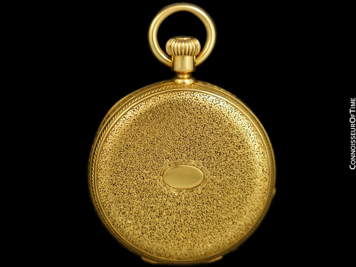 1869 Patek Philippe Antique Bespoke Midsize 40mm Hunter Case Pocket Watch - 18K Gold