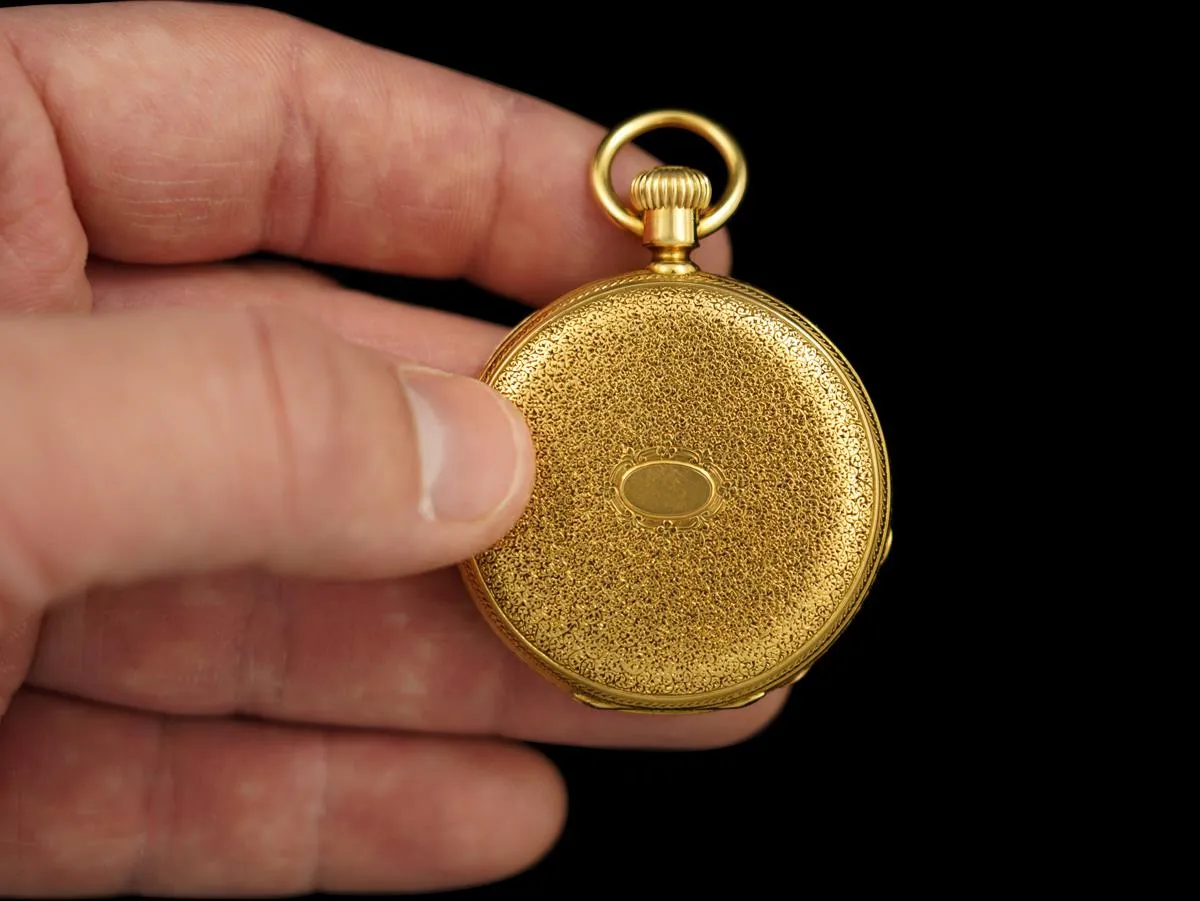 1869 Patek Philippe Antique Bespoke Midsize 40mm Hunter Case Pocket Watch - 18K Gold