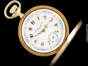 1870's E. Howard & Co. Antique 18 Size N Pocket Watch with Exceptional Fancy Dial - 18K Gold