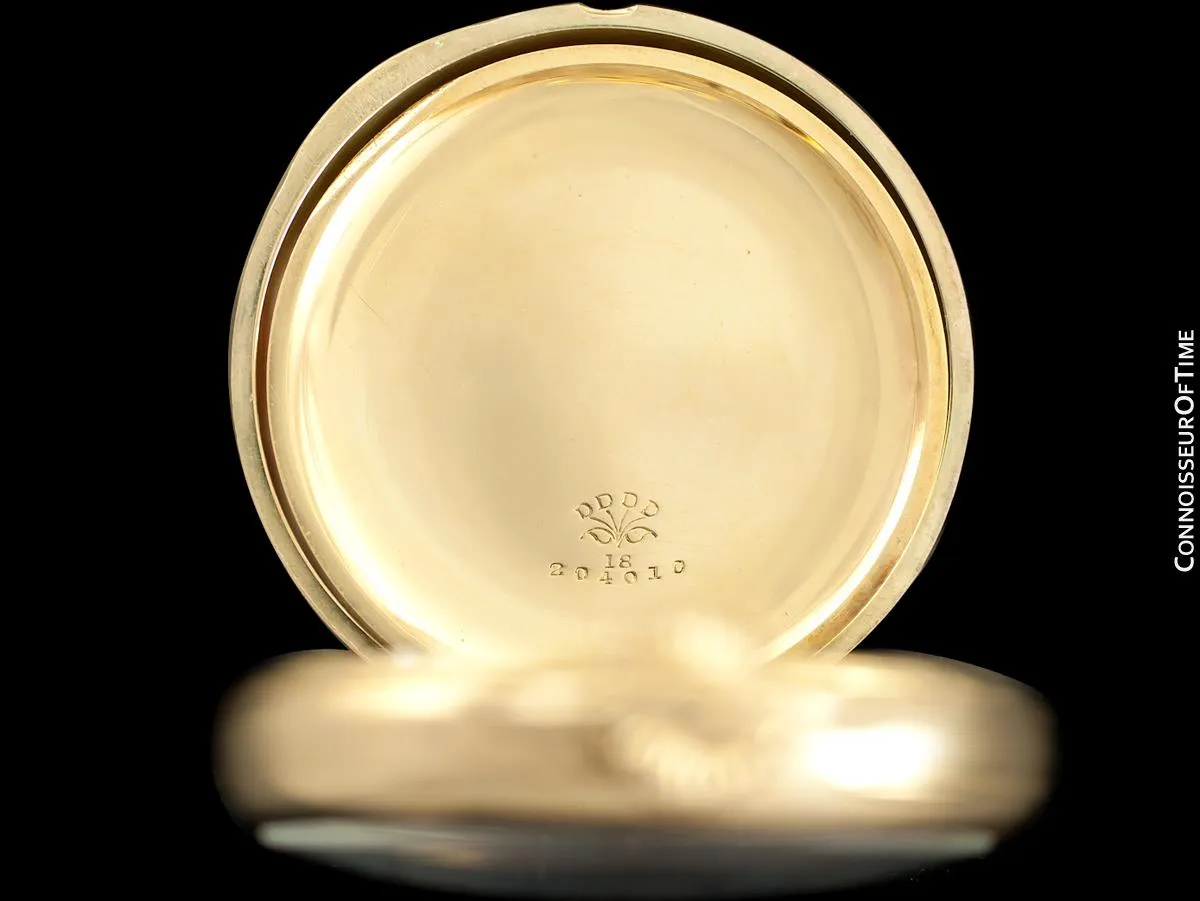 1870's E. Howard & Co. Antique 18 Size N Pocket Watch with Exceptional Fancy Dial - 18K Gold