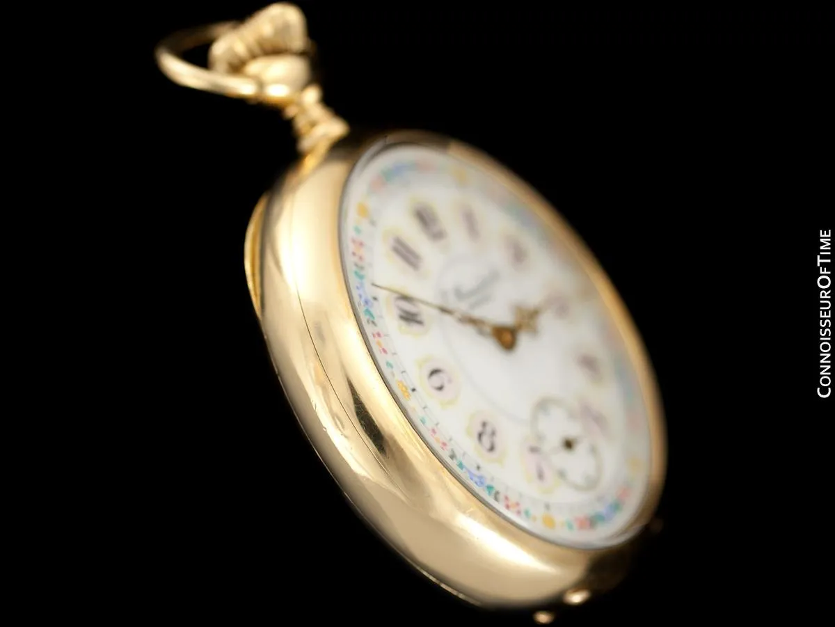 1870's E. Howard & Co. Antique 18 Size N Pocket Watch with Exceptional Fancy Dial - 18K Gold