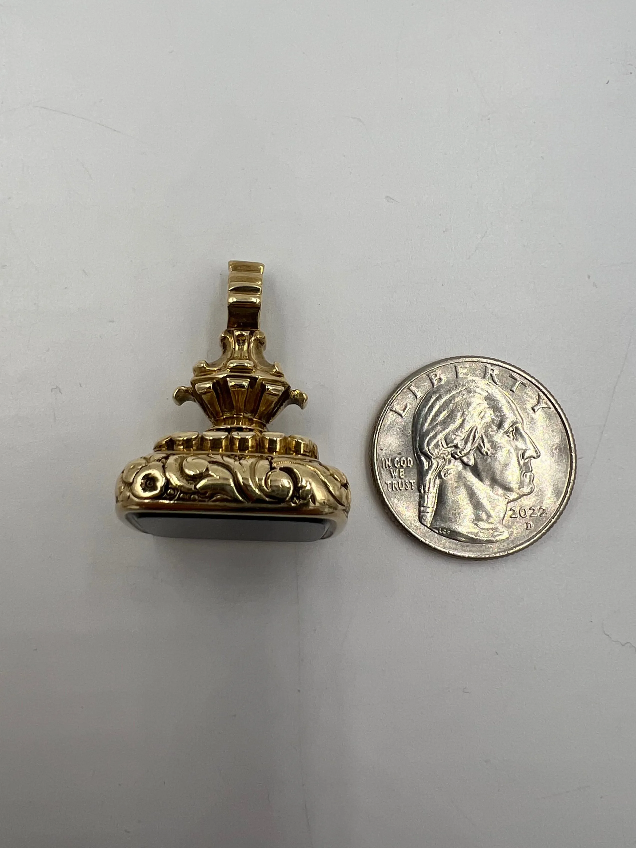 1880s Victorian Bloodstone 14k Yellow Gold Fob