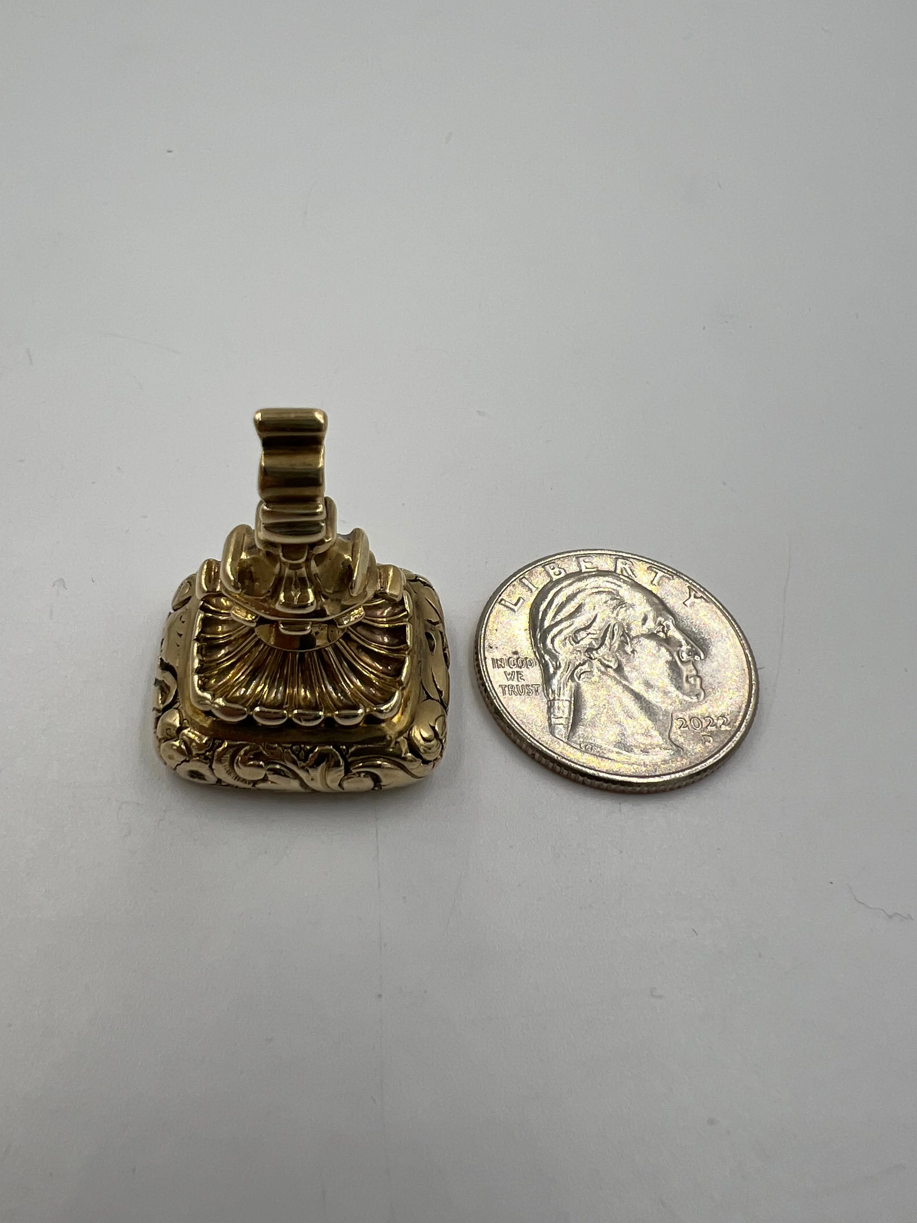 1880s Victorian Bloodstone 14k Yellow Gold Fob