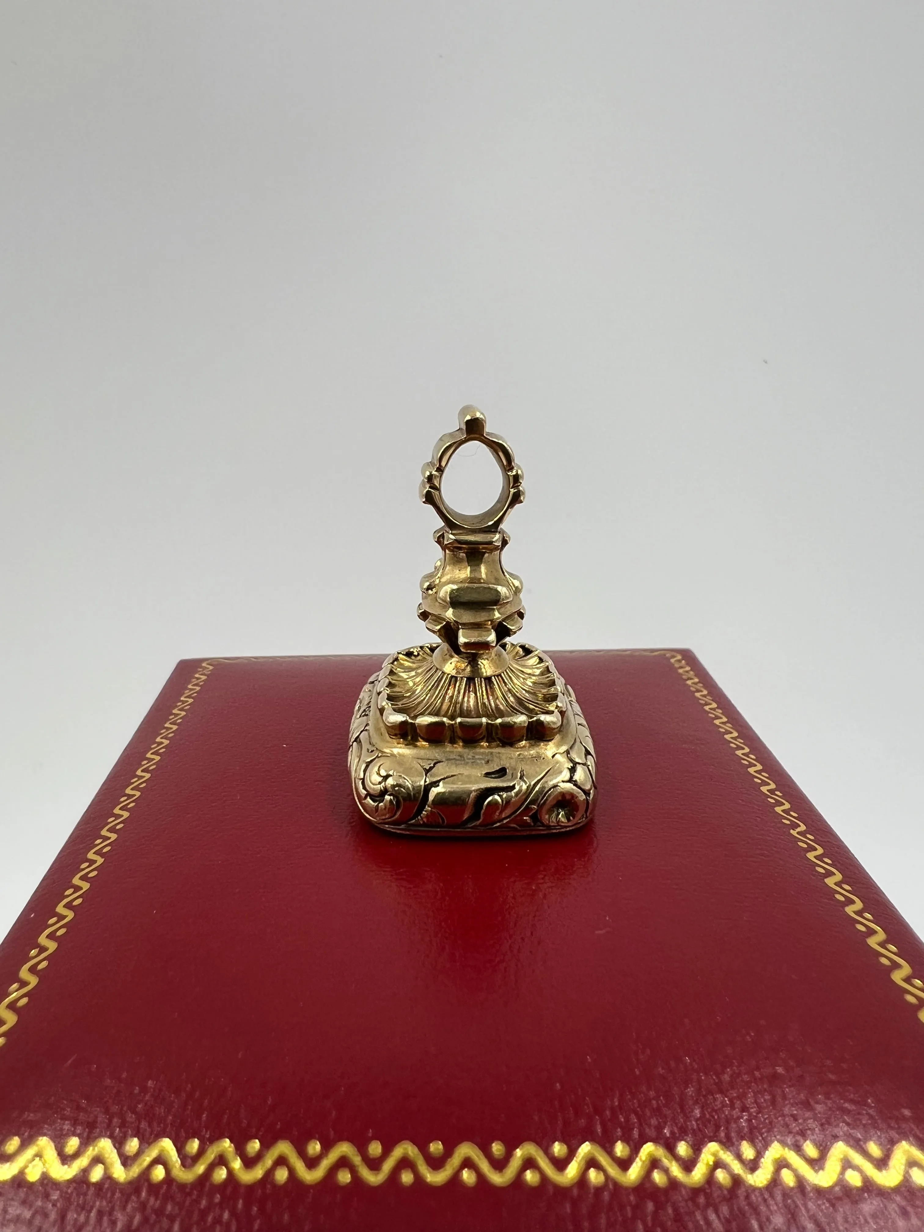 1880s Victorian Bloodstone 14k Yellow Gold Fob