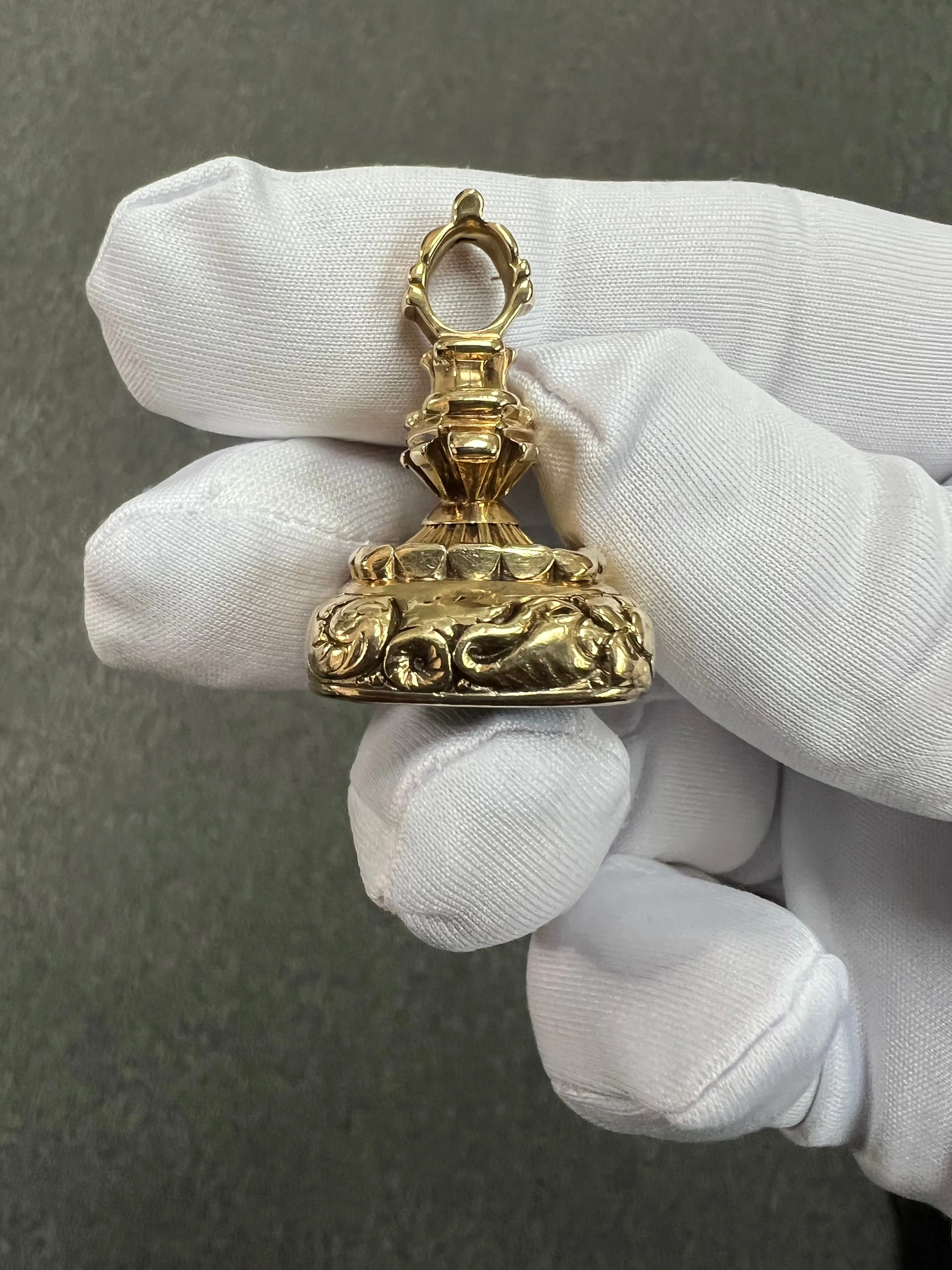 1880s Victorian Bloodstone 14k Yellow Gold Fob
