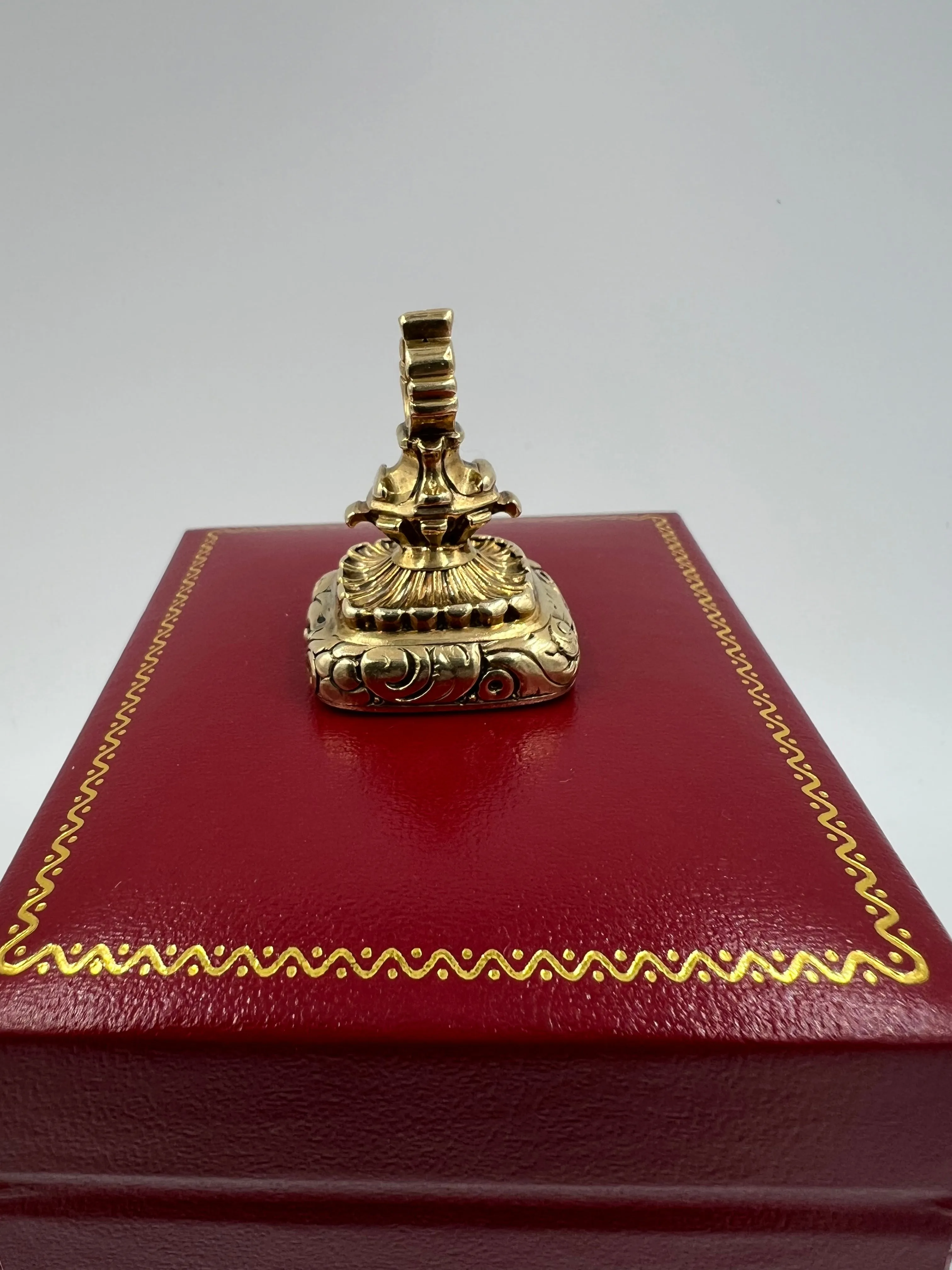 1880s Victorian Bloodstone 14k Yellow Gold Fob