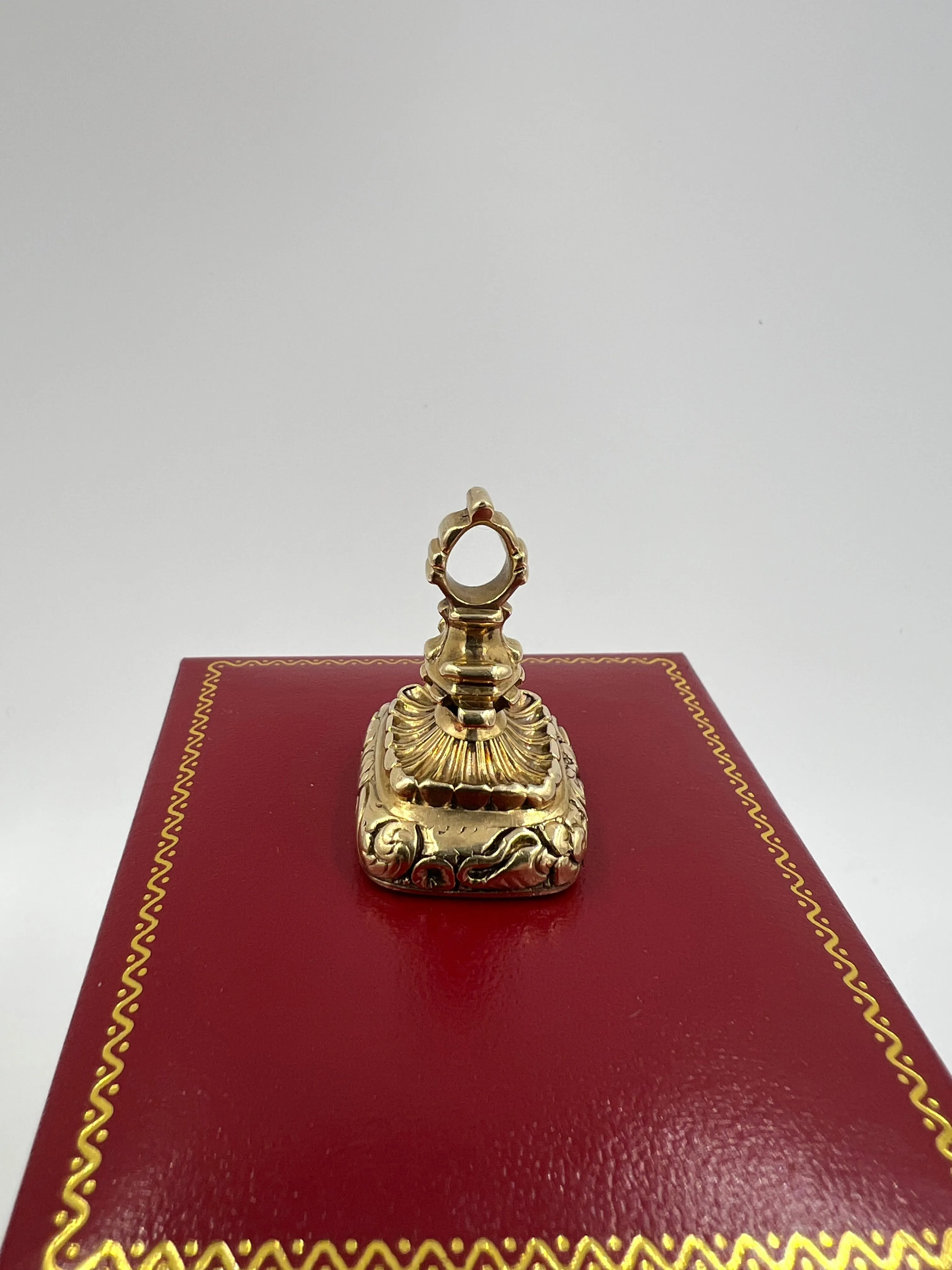 1880s Victorian Bloodstone 14k Yellow Gold Fob
