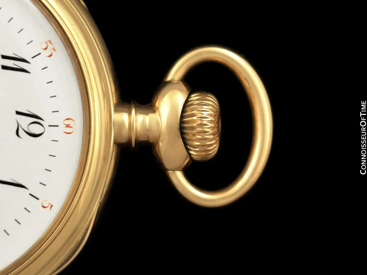 1890's Patek Philippe Antique Mens 44mm Pocket Watch - 14K Gold