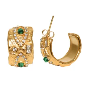 18K Gold-Plated Evil Eye Hoop Design Earrings