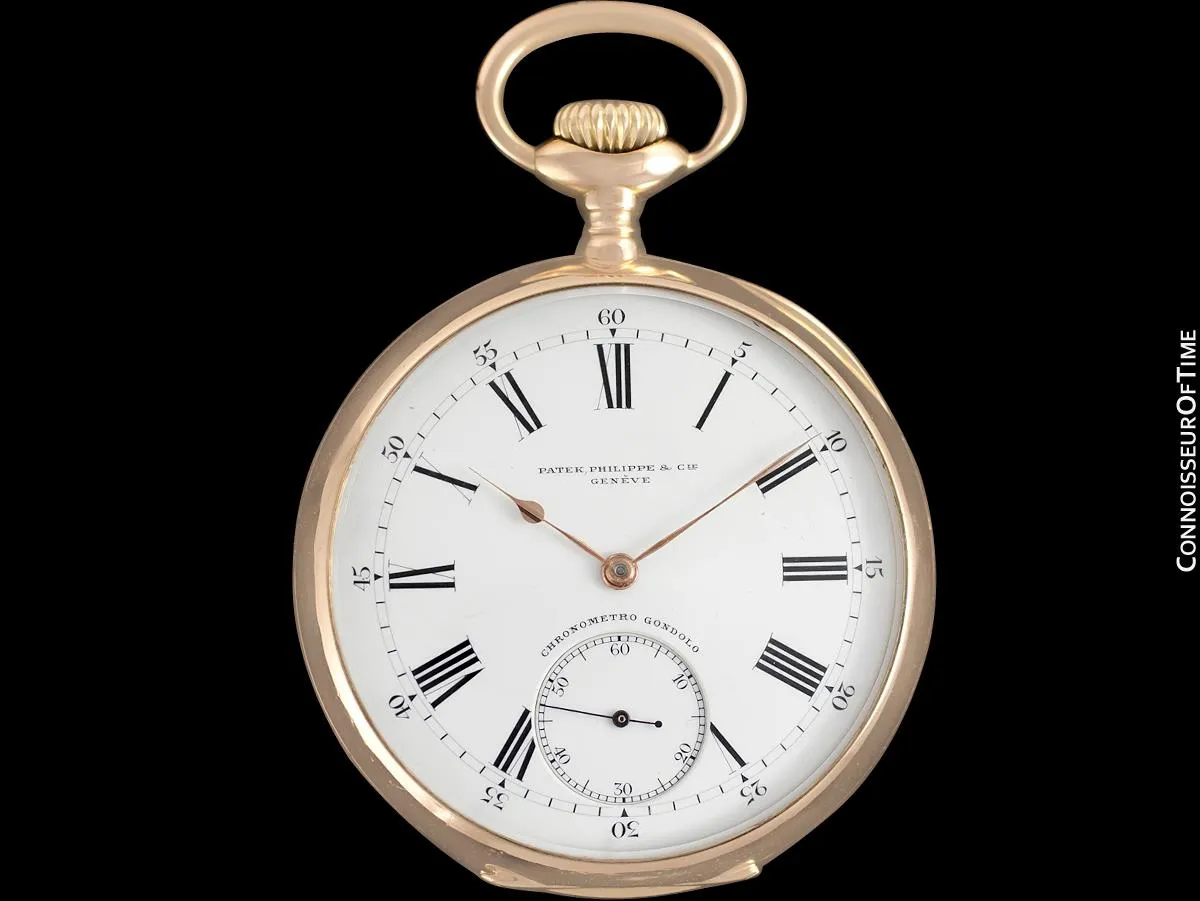 1910 Patek Philippe Chronometro Gondolo Vintage / Antique Mens 51mm Pocket Watch - 18K Rose Gold