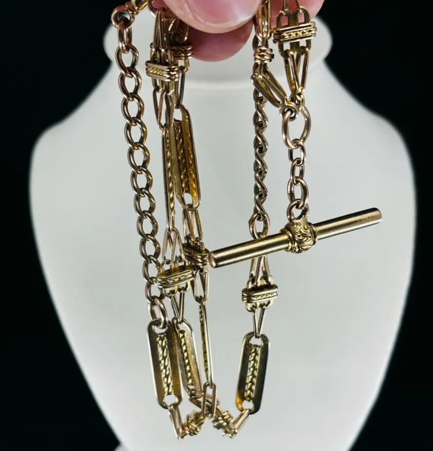 1920s 15ct Gold Albert Chain Necklace