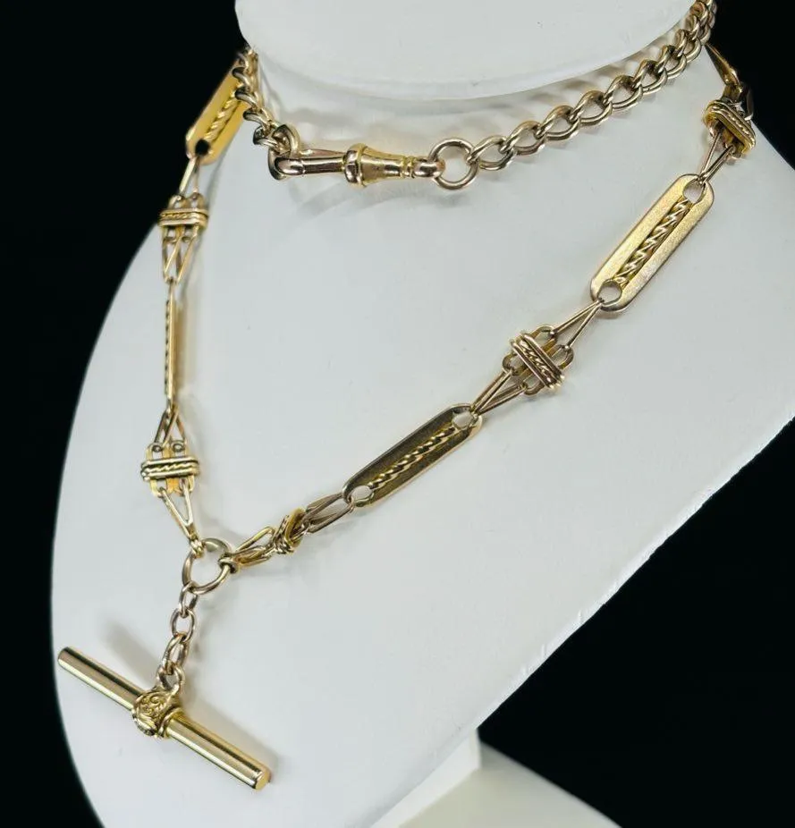1920s 15ct Gold Albert Chain Necklace