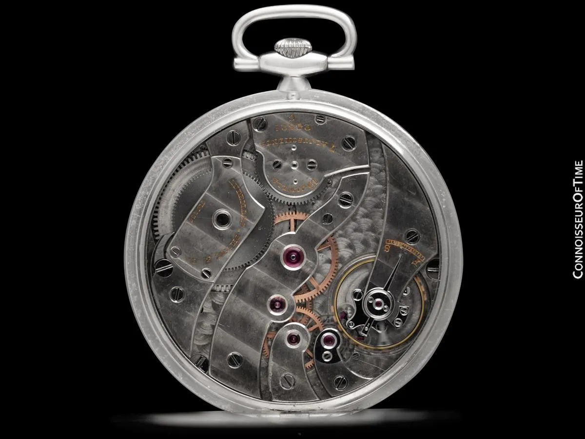 1920's Audemars Piguet Like Tiffany & C0. Antique Art Deco Ultra Thin Mens Pocket Watch - Platinum