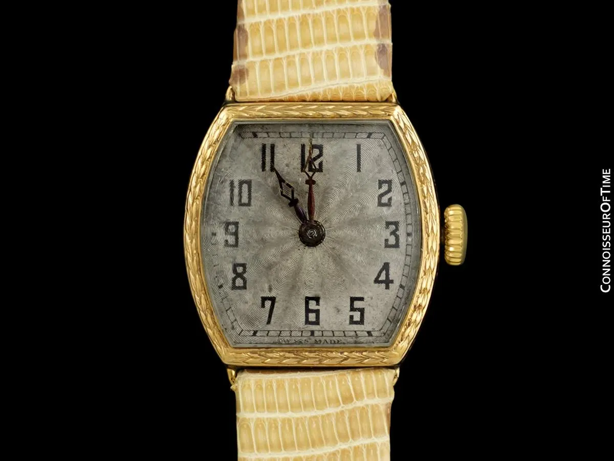 1920's Rolex Ladies Vintage Art Nouveau Watch - 9K Gold