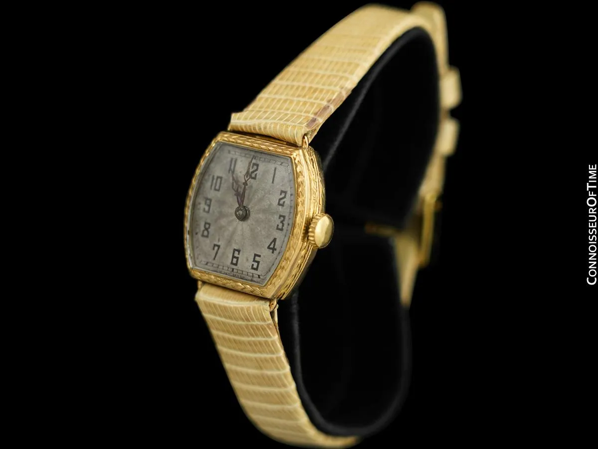 1920's Rolex Ladies Vintage Art Nouveau Watch - 9K Gold