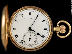 1925 Rolex Vintage Antique Mens Hunter Case Pocket Watch, 49mm - 9K Solid Gold