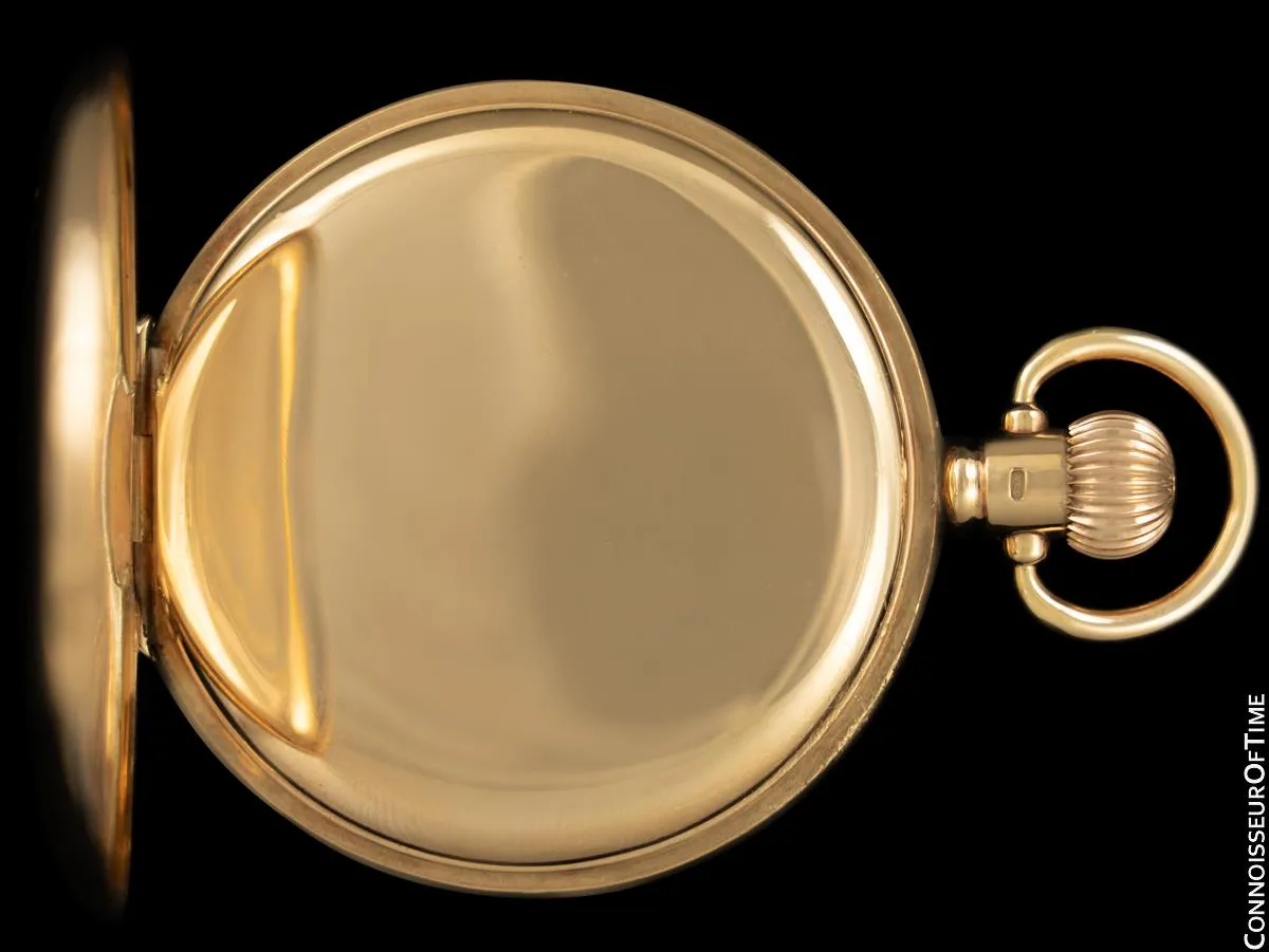 1925 Rolex Vintage Antique Mens Hunter Case Pocket Watch, 49mm - 9K Solid Gold