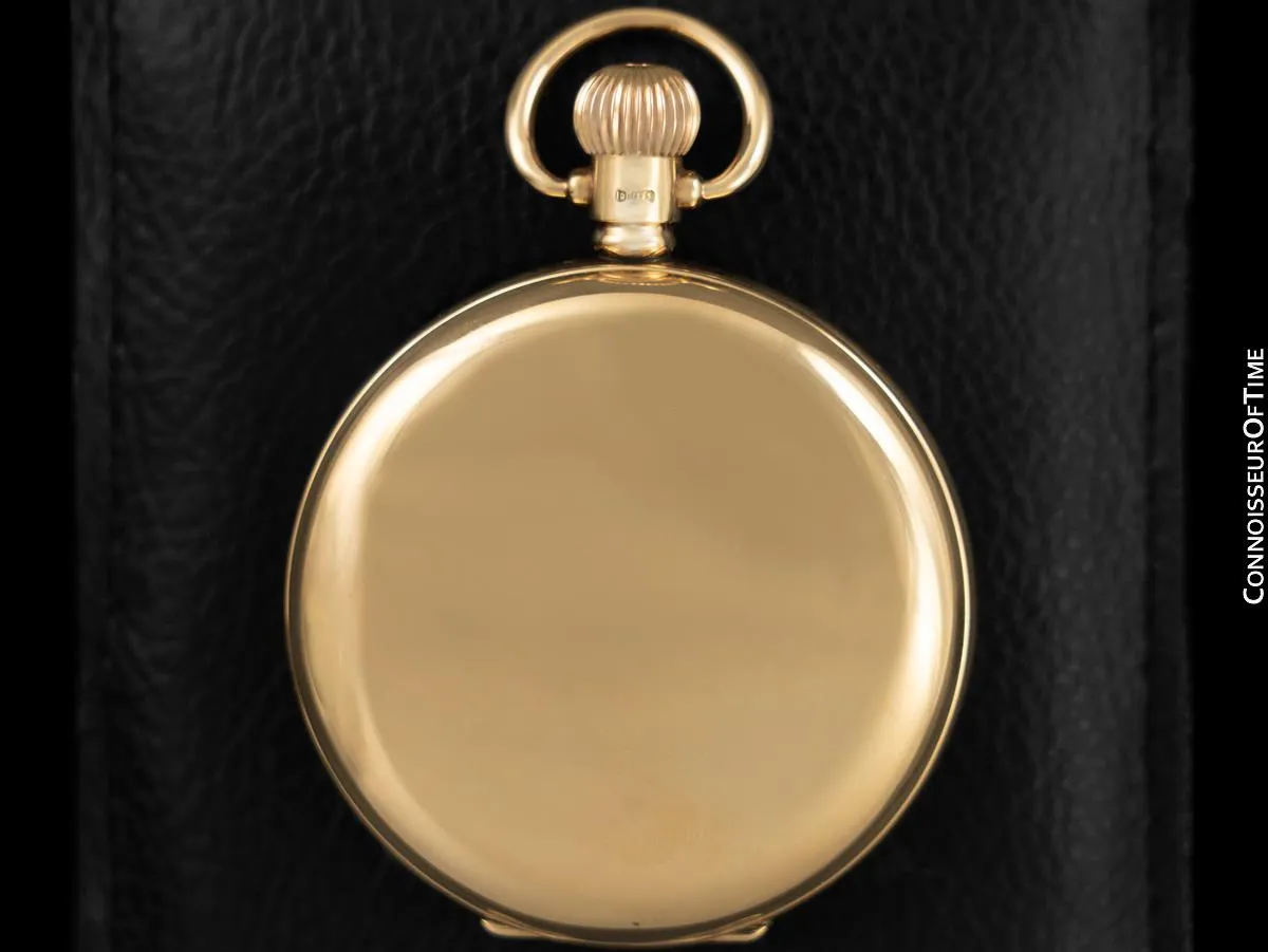 1925 Rolex Vintage Antique Mens Hunter Case Pocket Watch, 49mm - 9K Solid Gold