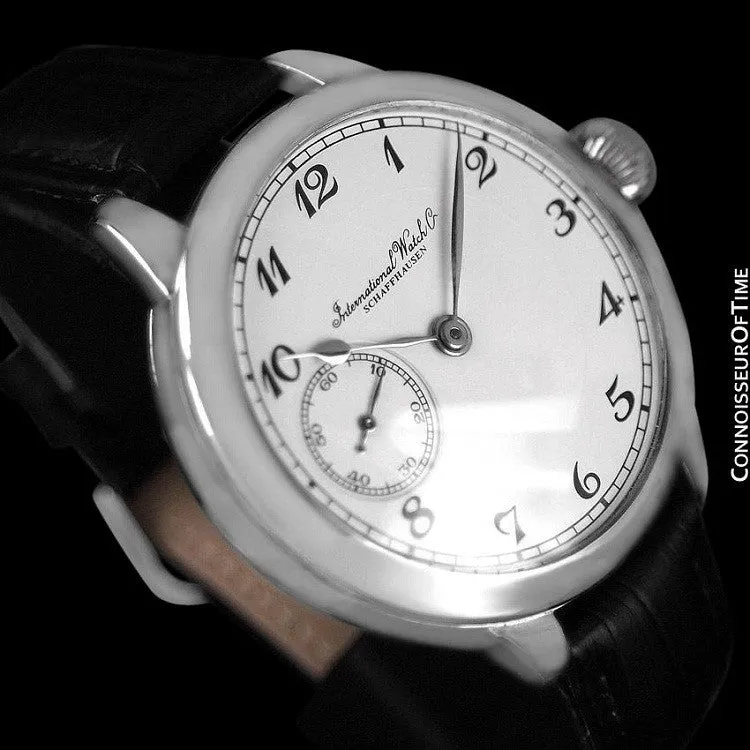 1930's IWC Vintage Mens Antique Pocket Watch Custom Extra Large 48mm Wristwatch - Stainless Steel