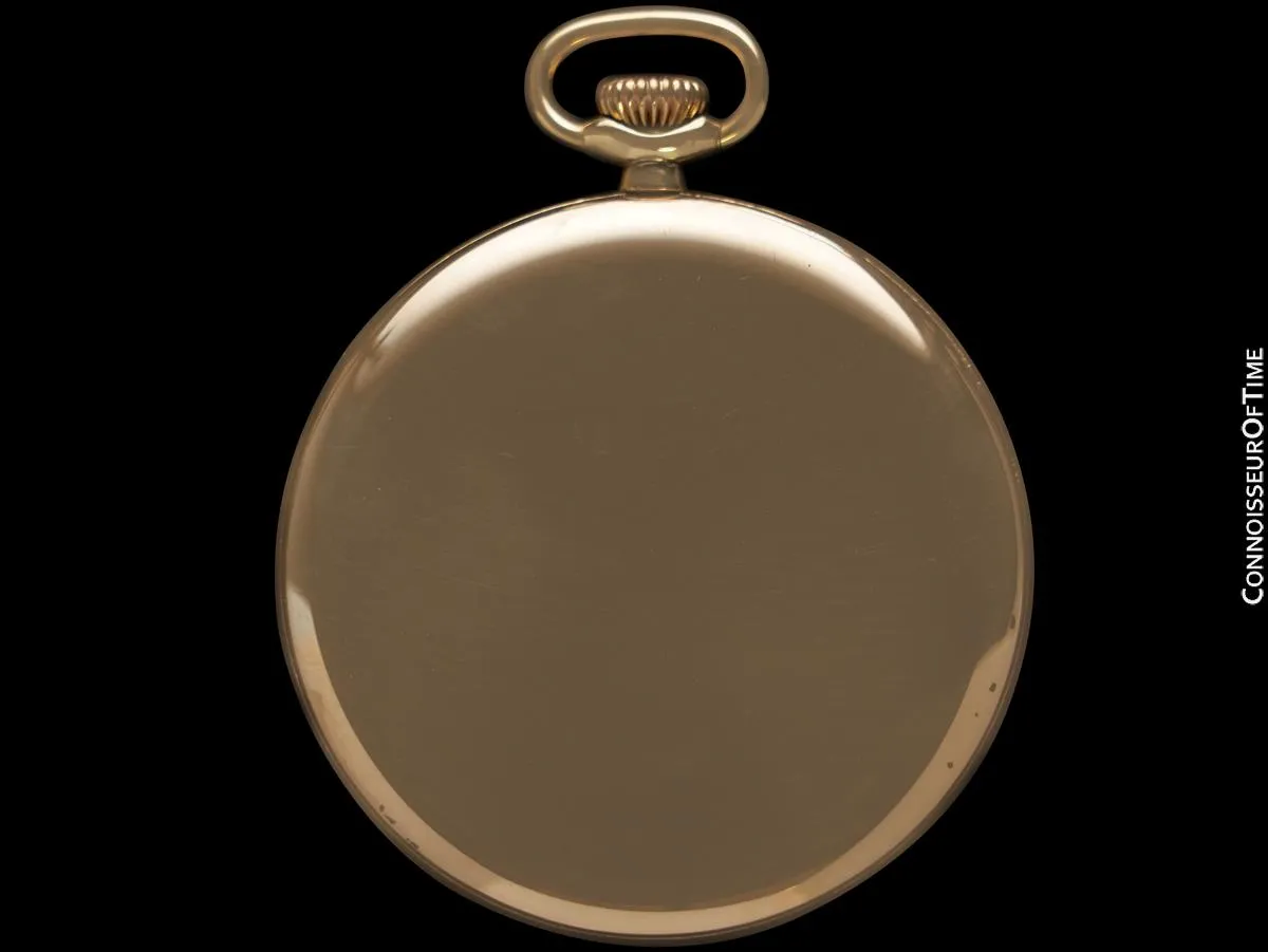 1930's Rolex Vintage Antique Mens Ultra Thin 9K Gold Pocket Watch - Rare Sector Dial