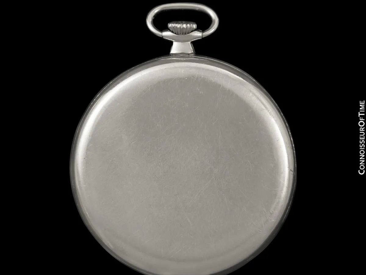 1940's Rolex for Bucherer Vintage Antique Mens Pocket Watch, 45mm - Nickel Chrome