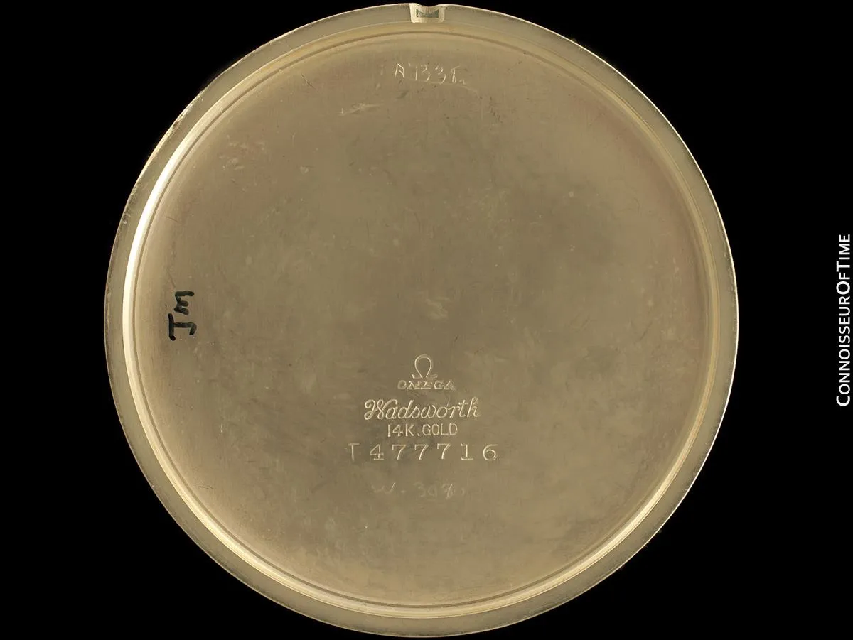 1944 Omega Vintage Antique Mens World War II Pocket Watch - 14K Gold
