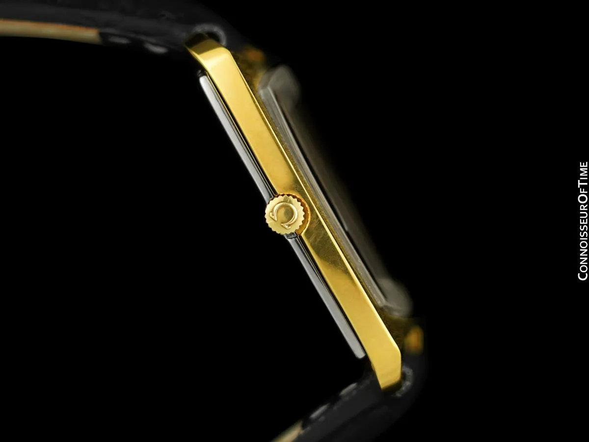 1969 Omega De Ville Mens Retro Dress Handwound TV Watch - 18K Gold Plated & Stainless Steel
