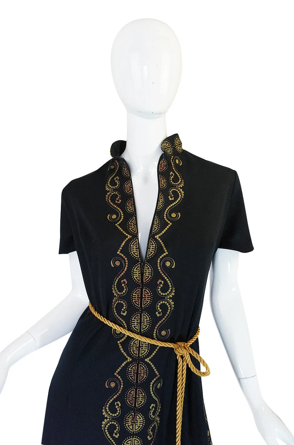 1970s Alfred Shaheen Hand Painted Cover Up or Dress