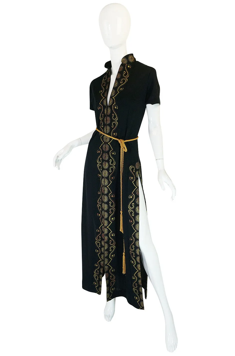 1970s Alfred Shaheen Hand Painted Cover Up or Dress
