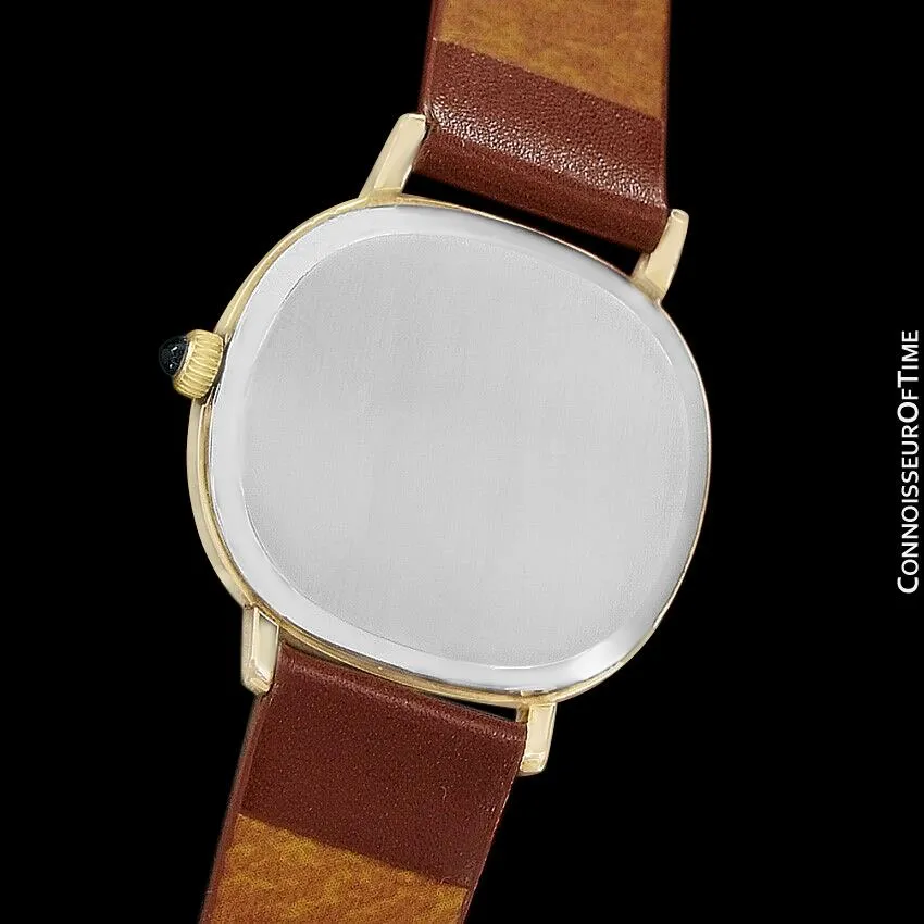 1970's Omega De Ville Vintage Mens Midsize Retro Ultra Thin Watch - 18K Gold Plated & Stainless Steel