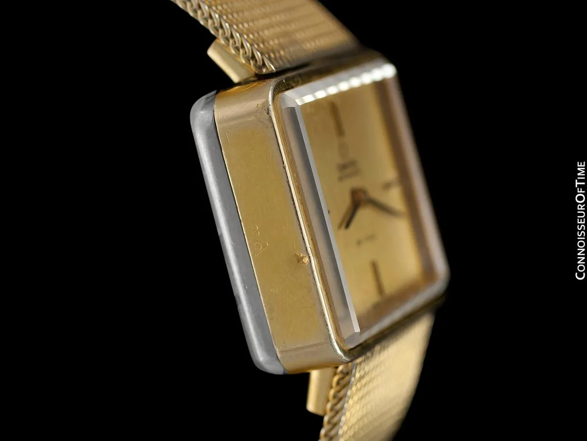 1973 Omega De Ville Mens Ladies Unisex "Emerald" Modern Watch By Andrew Grima - 18K Gold Plated and Stainless Steel