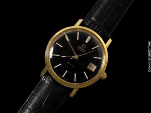 1974 Omega De Ville Vintage Mens Full Size Automatic Watch - 18K Gold Plated & Stainless Steel