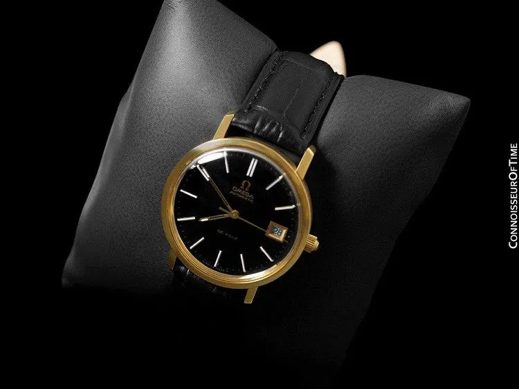 1974 Omega De Ville Vintage Mens Full Size Automatic Watch - 18K Gold Plated & Stainless Steel