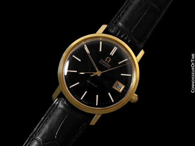 1974 Omega De Ville Vintage Mens Full Size Automatic Watch - 18K Gold Plated & Stainless Steel