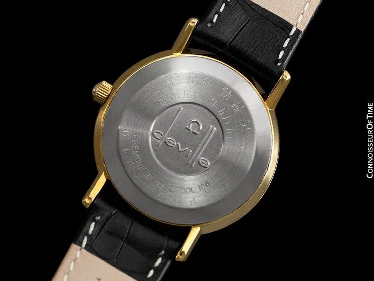 1974 Omega De Ville Vintage Mens Full Size Automatic Watch - 18K Gold Plated & Stainless Steel
