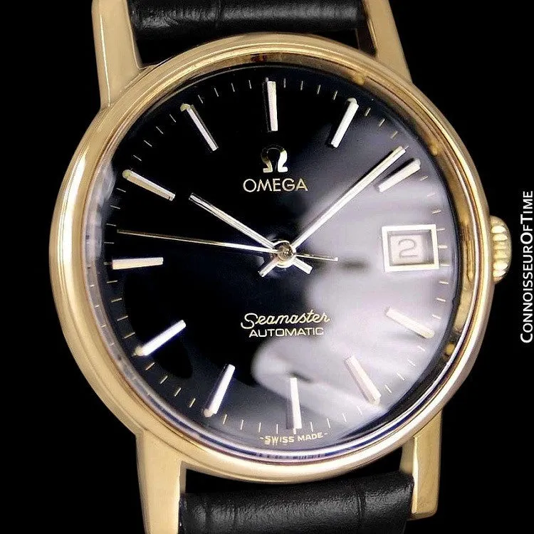 1975 Omega Vintage Seamaster Mens Watch, Automatic, Date - 18K Gold Plated & Stainless Steel