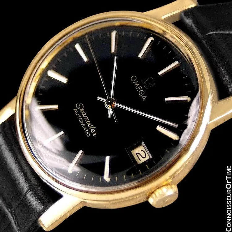 1975 Omega Vintage Seamaster Mens Watch, Automatic, Date - 18K Gold Plated & Stainless Steel