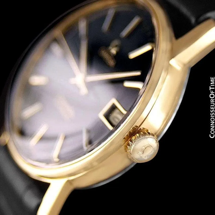 1975 Omega Vintage Seamaster Mens Watch, Automatic, Date - 18K Gold Plated & Stainless Steel