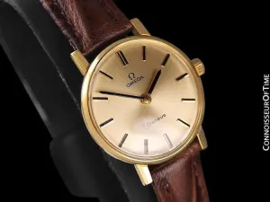 1977 Omega Geneve Vintage Ladies Watch - 18K Gold Plated & Stainless Steel