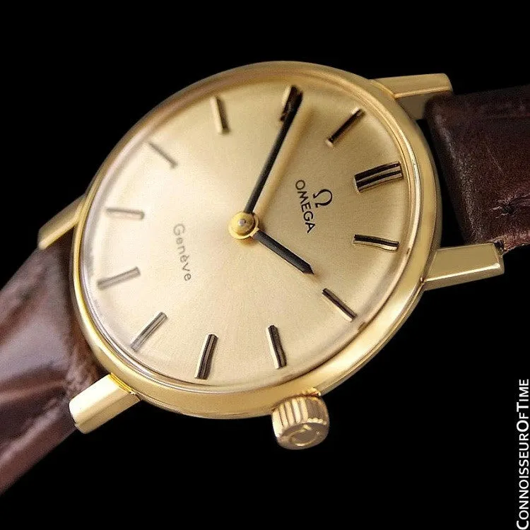 1977 Omega Geneve Vintage Ladies Watch - 18K Gold Plated & Stainless Steel