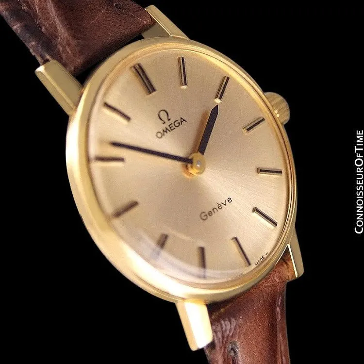 1977 Omega Geneve Vintage Ladies Watch - 18K Gold Plated & Stainless Steel