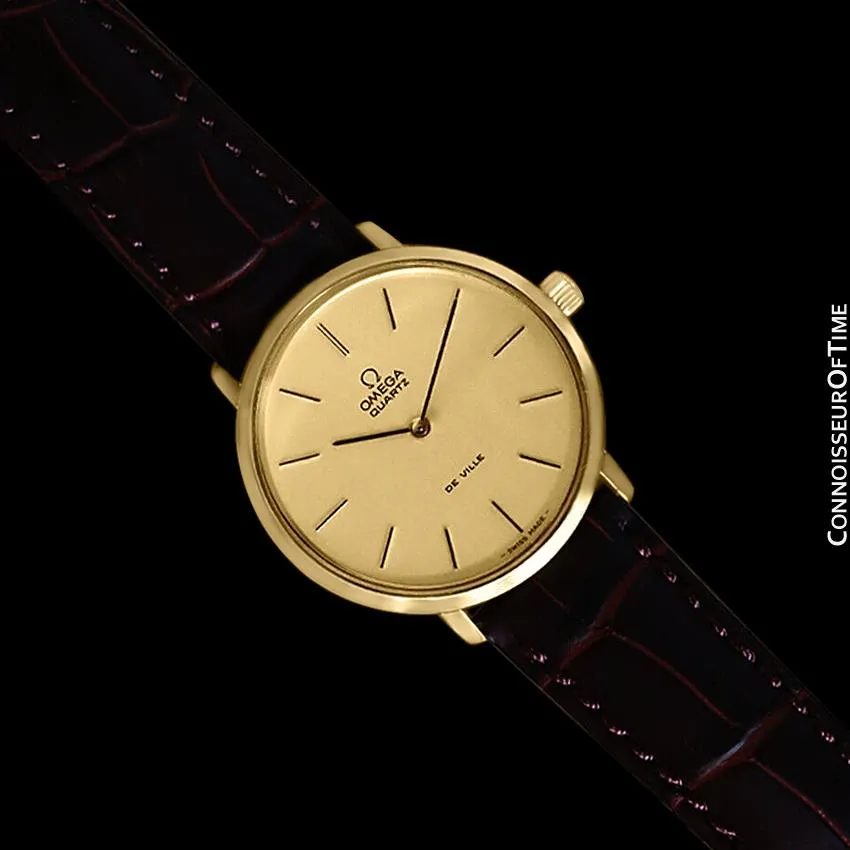 1978 Omega De Ville Accuset Vintage Mens Quartz Watch - 18K Gold Plated