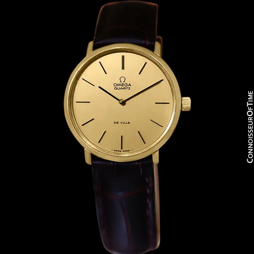 1978 Omega De Ville Accuset Vintage Mens Quartz Watch - 18K Gold Plated