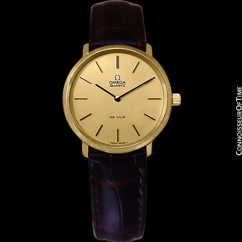 1978 Omega De Ville Accuset Vintage Mens Quartz Watch - 18K Gold Plated