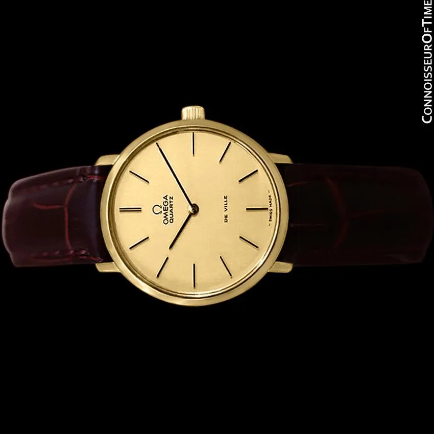 1978 Omega De Ville Accuset Vintage Mens Quartz Watch - 18K Gold Plated