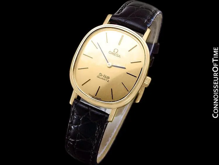 1980 Omega De Ville Vintage Mens Midsize Watch - 18K Gold Plated & Stainless Steel