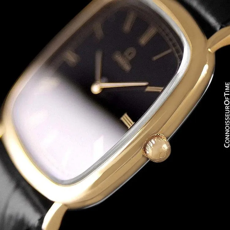 1980's Omega De Ville Vintage Mens Midsize Ultra Thin Dress Watch - 18K Gold Plated & Stainless Steel