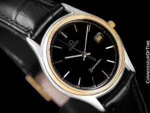 1980's Omega Seamaster Brest Vintage Mens Quartz Watch - Stainless Steel & 18K Gold Plated