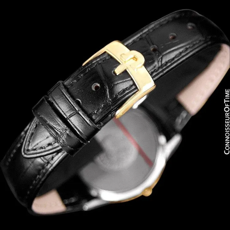 1980's Omega Seamaster Brest Vintage Mens Quartz Watch - Stainless Steel & 18K Gold Plated
