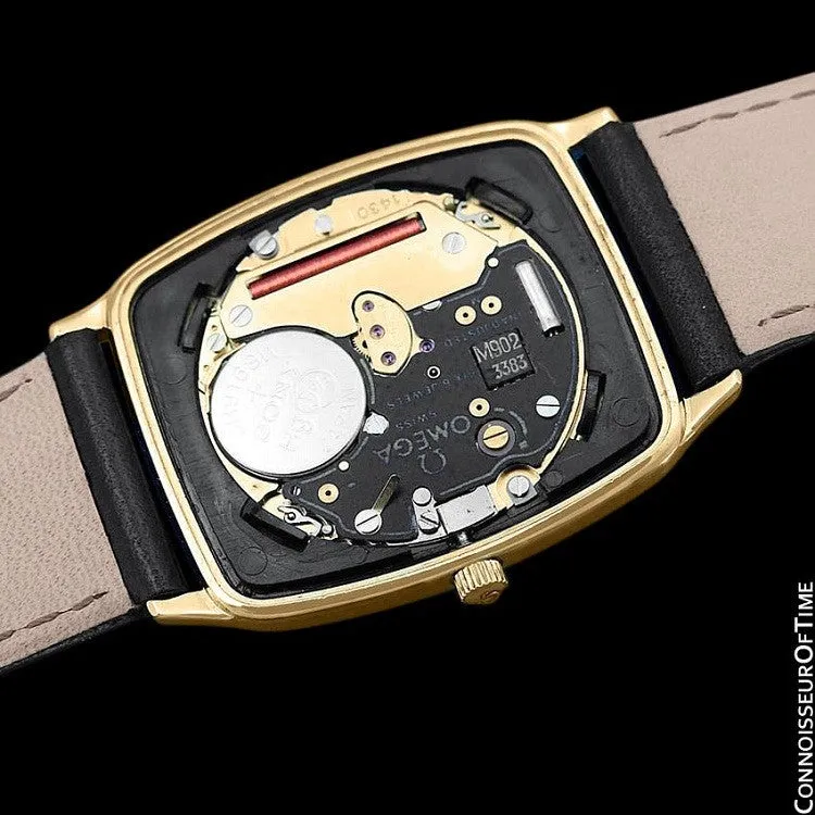 1980's Omega Seamaster Vintage Mens Midsize Quartz Watch - 18K Gold Plated & Stainless Steel